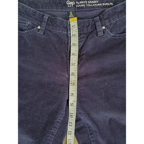 Gap Corduroy Alway Skinny Navy Blue Pants On Size 8 - Picture 6 of 7